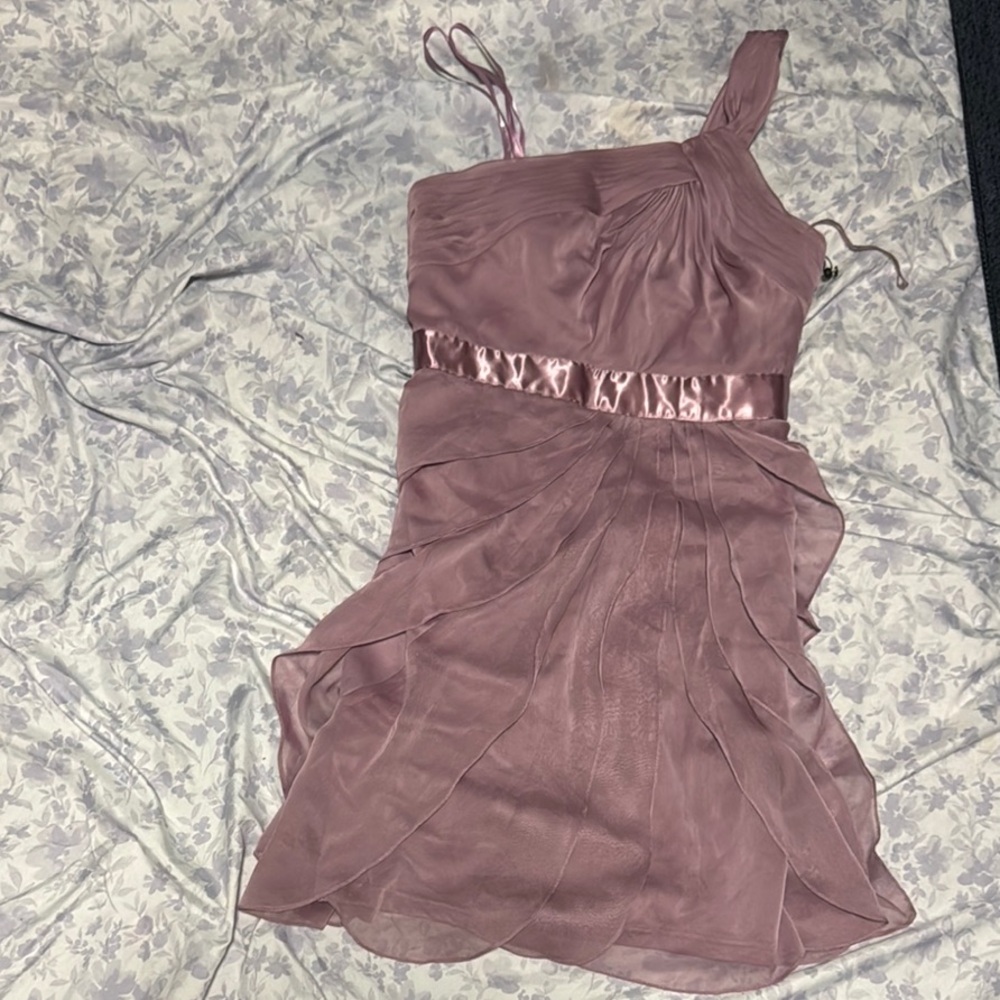 Elegant Mauve One-Shoulder Dress